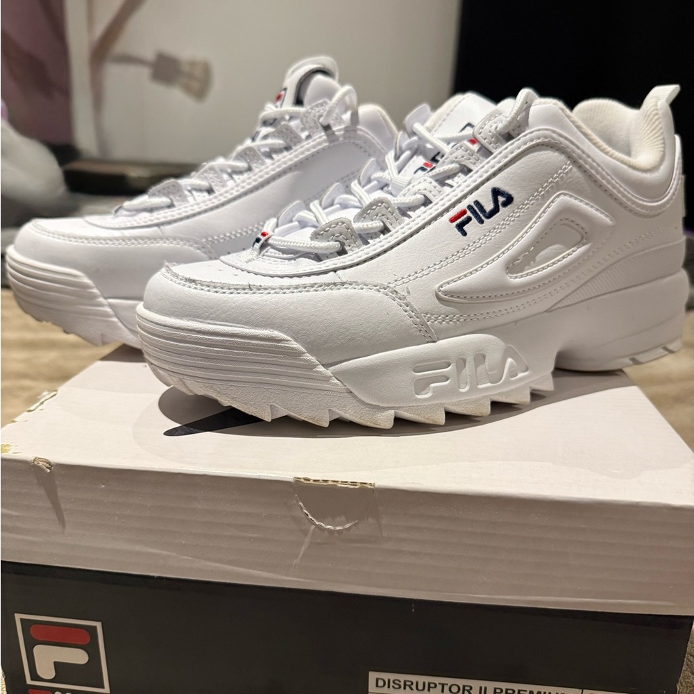 Fila All-White Disruptor Sneakers